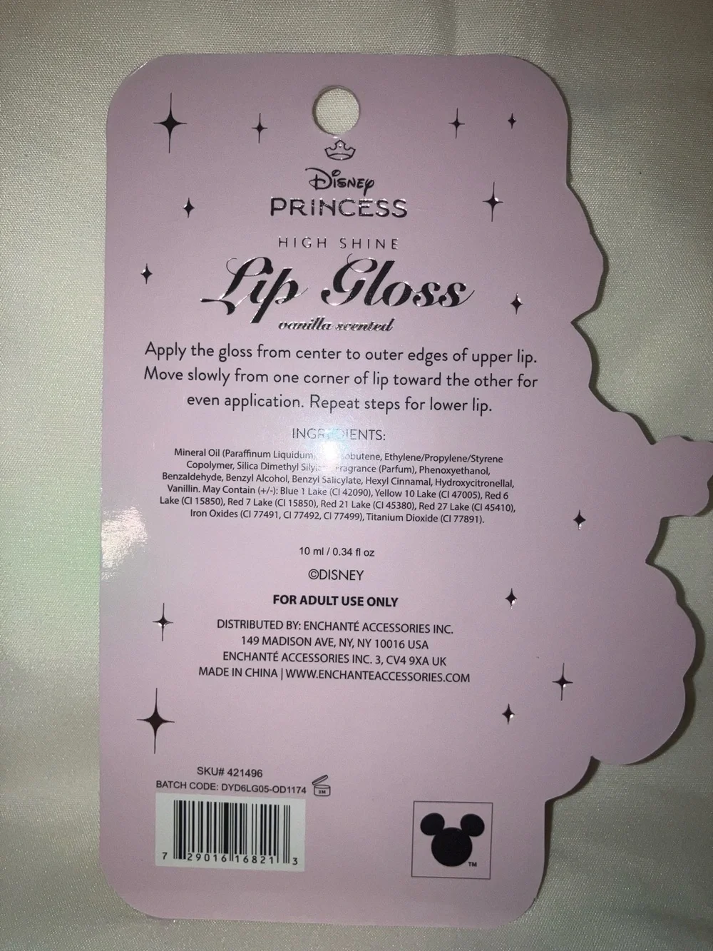 Disney Princess Lip Gloss Trio with Charms Belle Cinderella‎ Repunzel  Vanilla